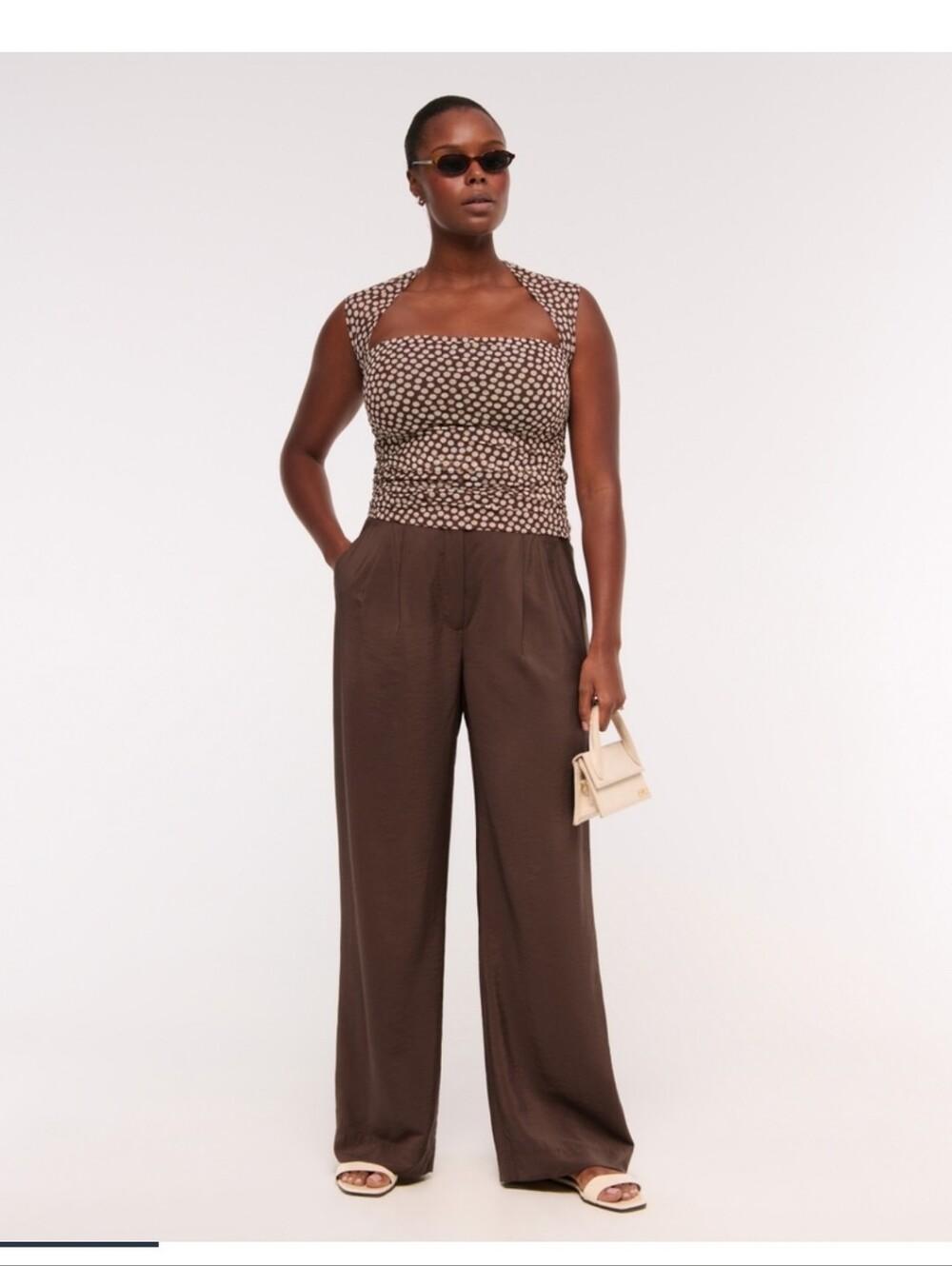 A&F Sloane Crepe Tailored Wide Leg Pant